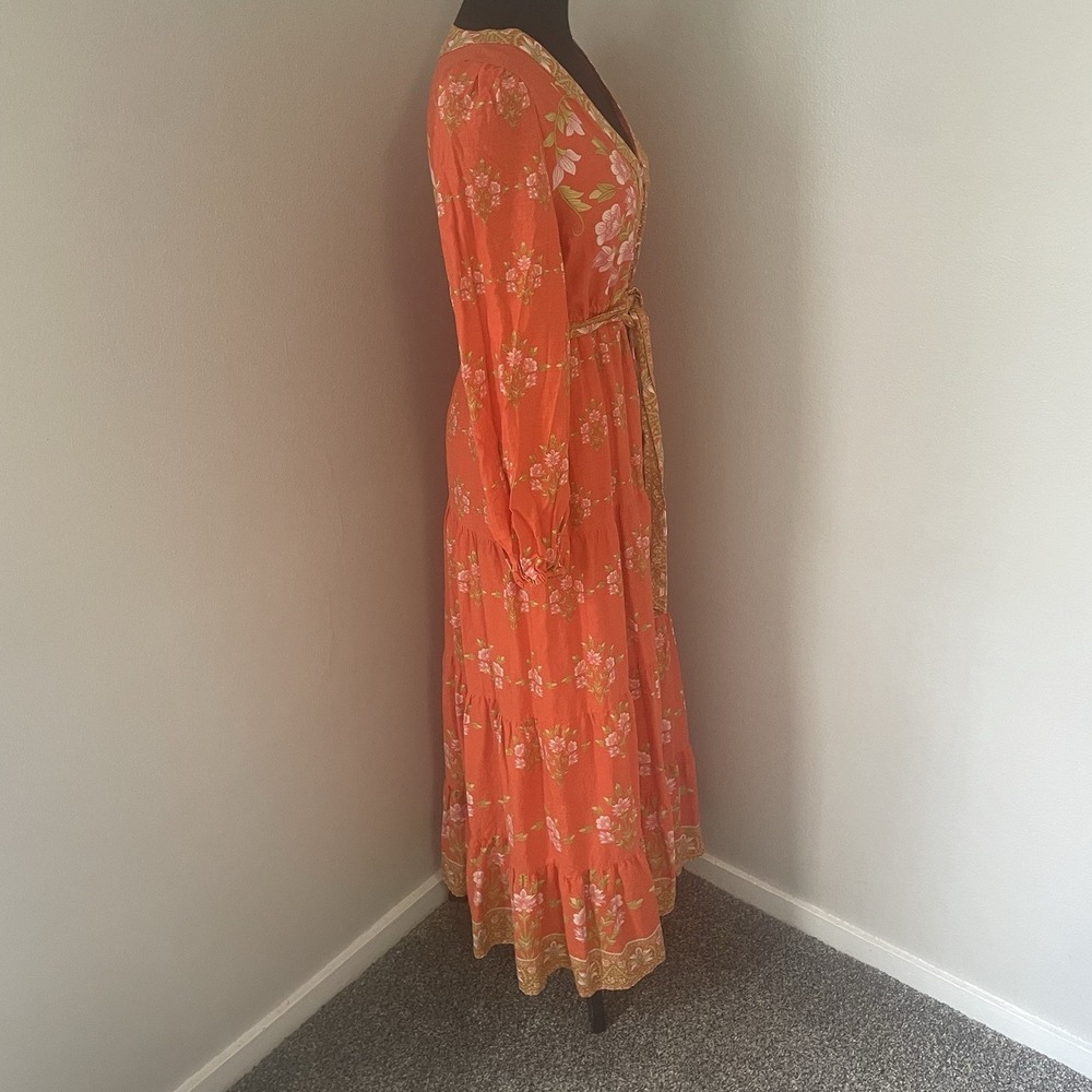Floral V-Neck Maxi Dress in Coral - Picture 4 of 8